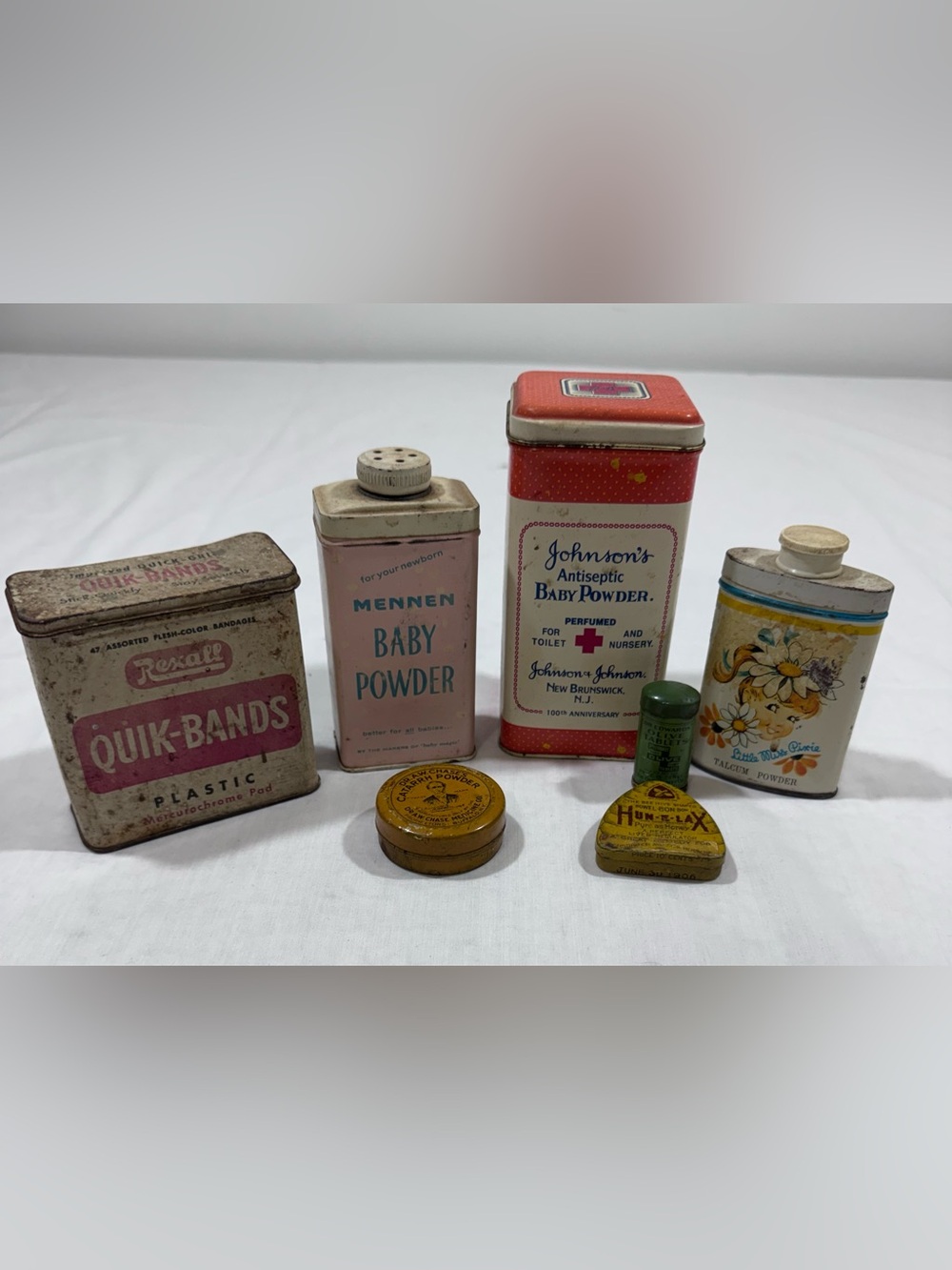Vintage Antique Bathroom Medical Tins Lot of 7 Apothecary Victorian Advertising